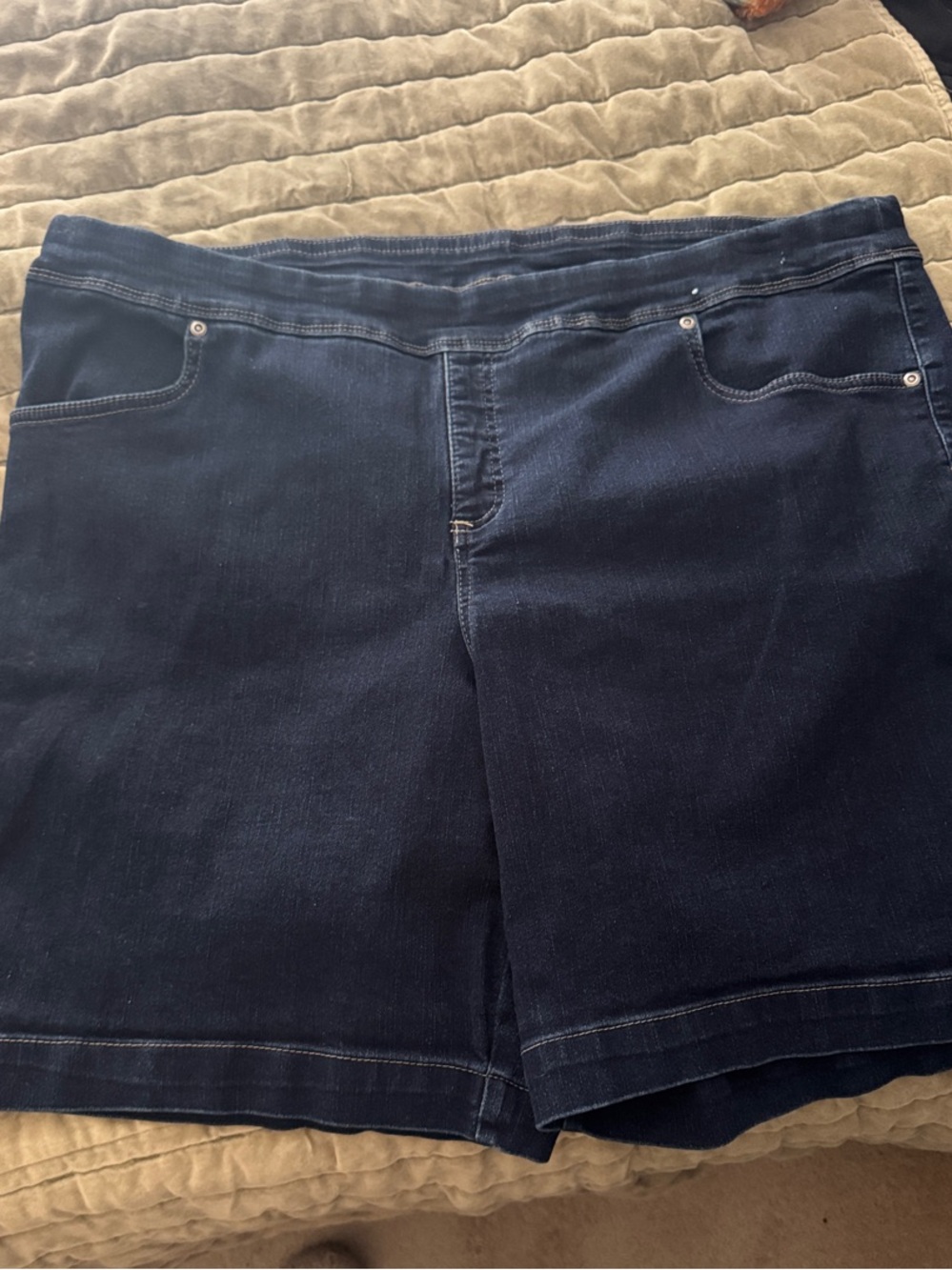 Terra & Sky Dark Blue Denim Mid-Rise Shorts